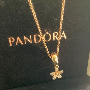 Pandora Gold Flower Necklace